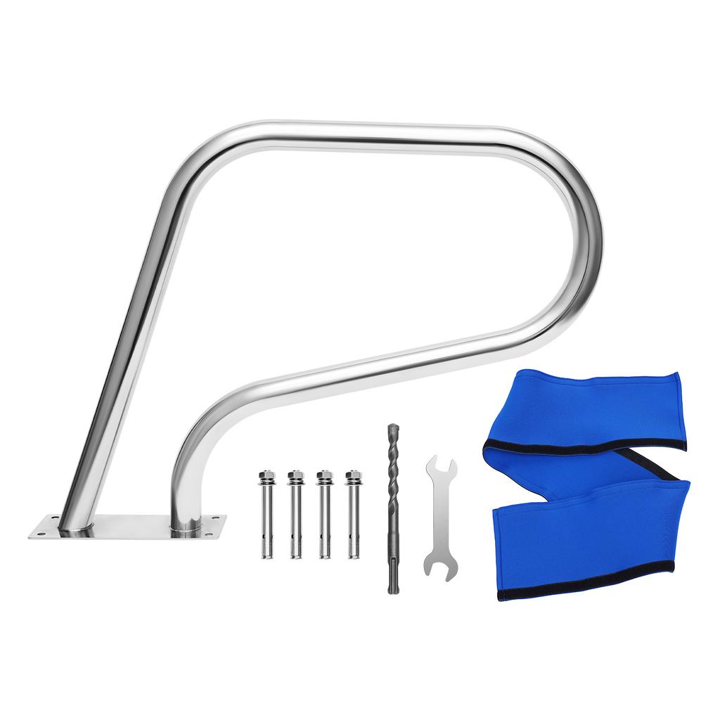 Pool Rail Pool Railing 304 Stainless Steel 264LBS Load Capacity Silver Rustproof Pool Handrail Humanized Swimming Pool Handrail
