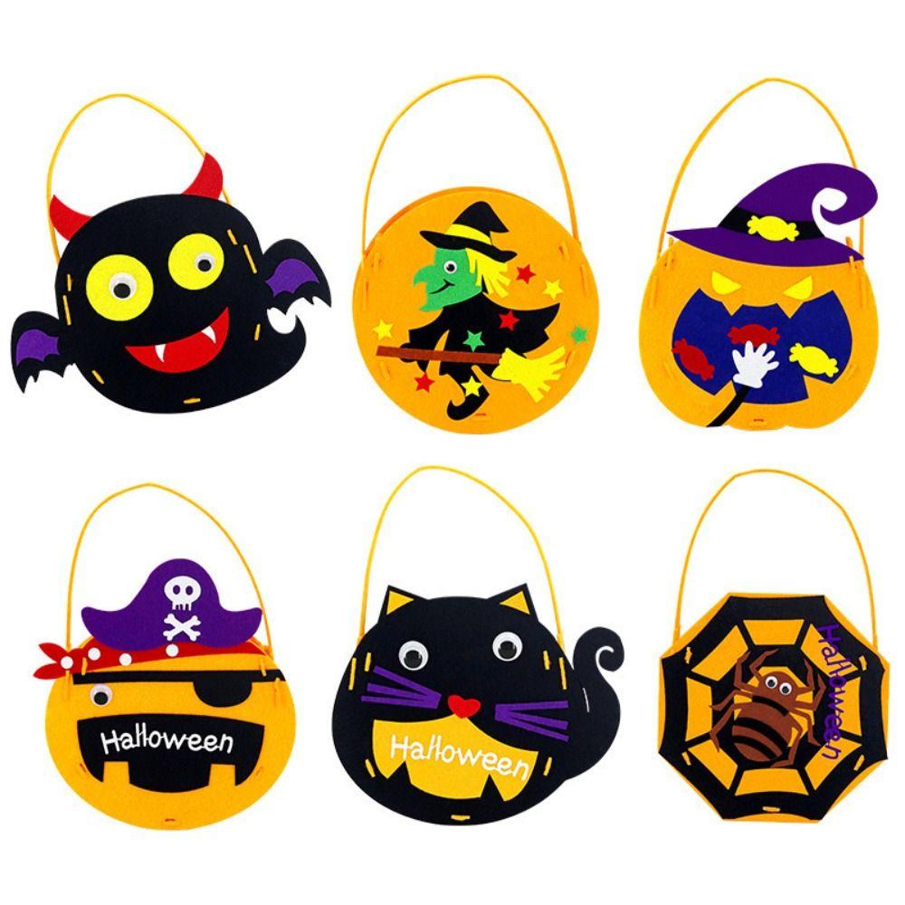 Ghost Bat DIY Trick or Treat Bag Non-woven Fabric Pumpkin Handbag DIY Halloween Candy Bag  Toddlers
