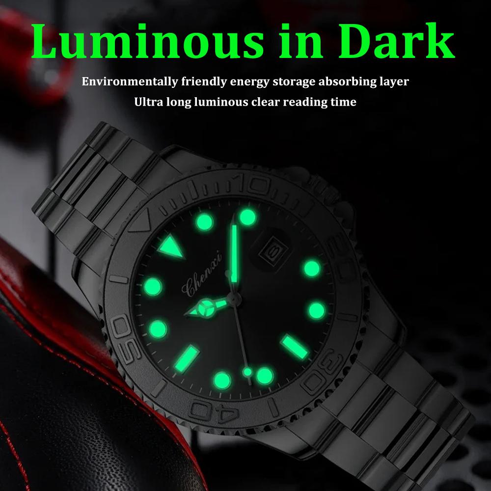 Модные Роскошные Мужские Кварцевые Часы из Нержавеющей Стали с Датой Мужские Часы Водонепроницаемые Светящиеся Деловые Повседневные Мужские Часы Reloj