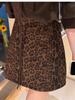 Новая женская юбка-миди с леопардовым принтом и высокой талией, облегающая фигуру, в стиле ретро, А-силуэта, мини.