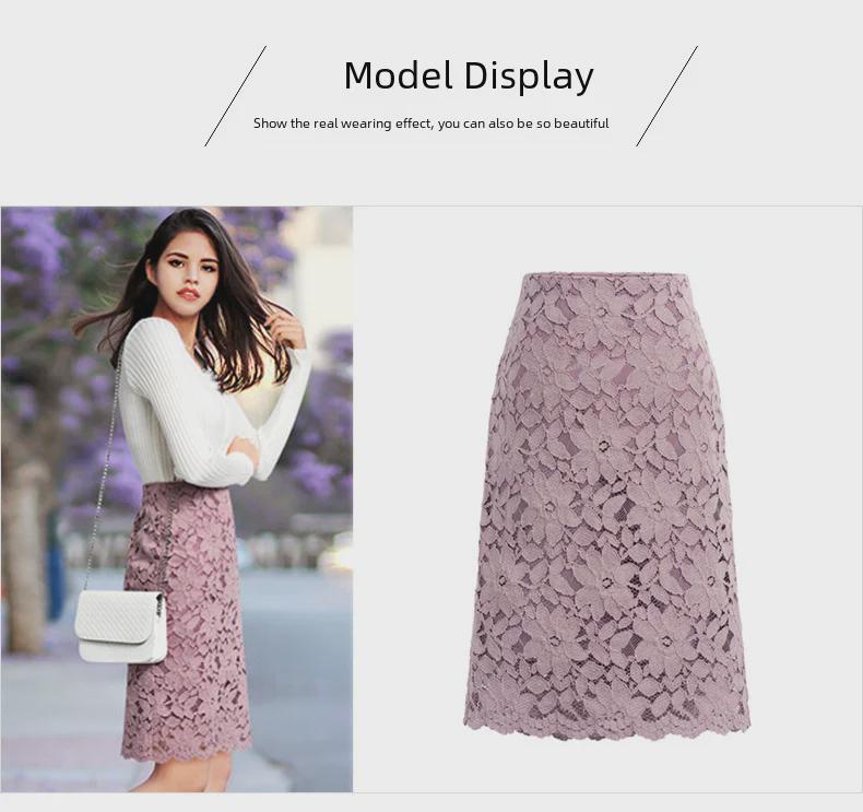 Женская летняя кружевная юбка – европейский и американский стиль, популярный модный дизайн (#8552)