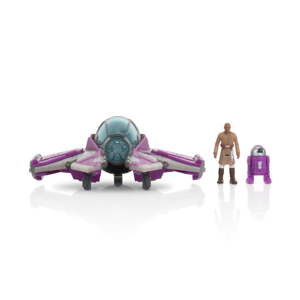 Star Wars Micro Galaxy Squadron Mace Windu's Jedi Interceptor Mystery Bundle - 3-inch Light Armor Class and Scout Class Vehicles with Accessories