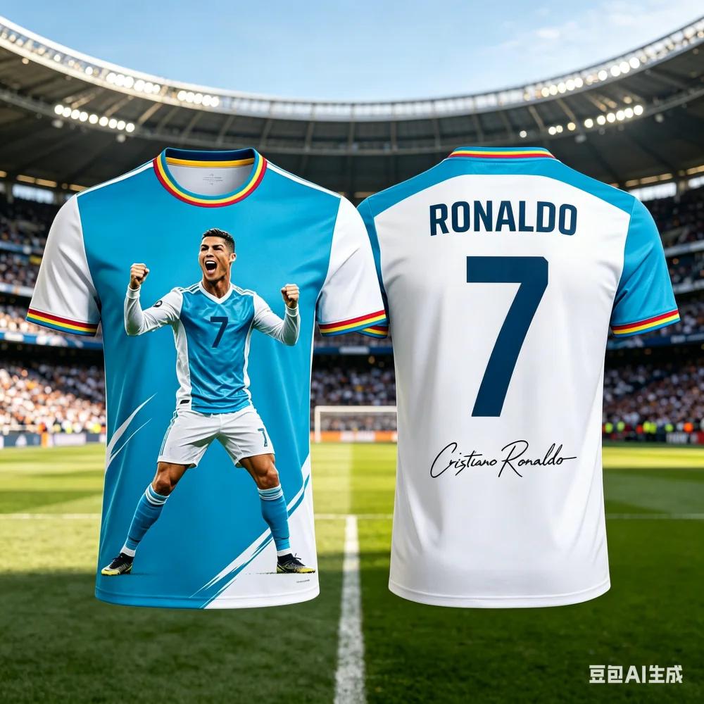 New 2026 Ronaldo Fan Edition Soccer Jersey Kids Quick Dry Breathable 3D Print Football Shirt Summer Outdoor Sports T Shirt