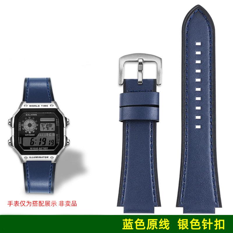 AE1200 A158 Ретро Натуральная Кожаная Ремешок Для Casio DW-H5600 A168 AE1300 Винтажный Браслет Часов Мужской Выпуклый рот Бычья кожа Браслет 18 ММ