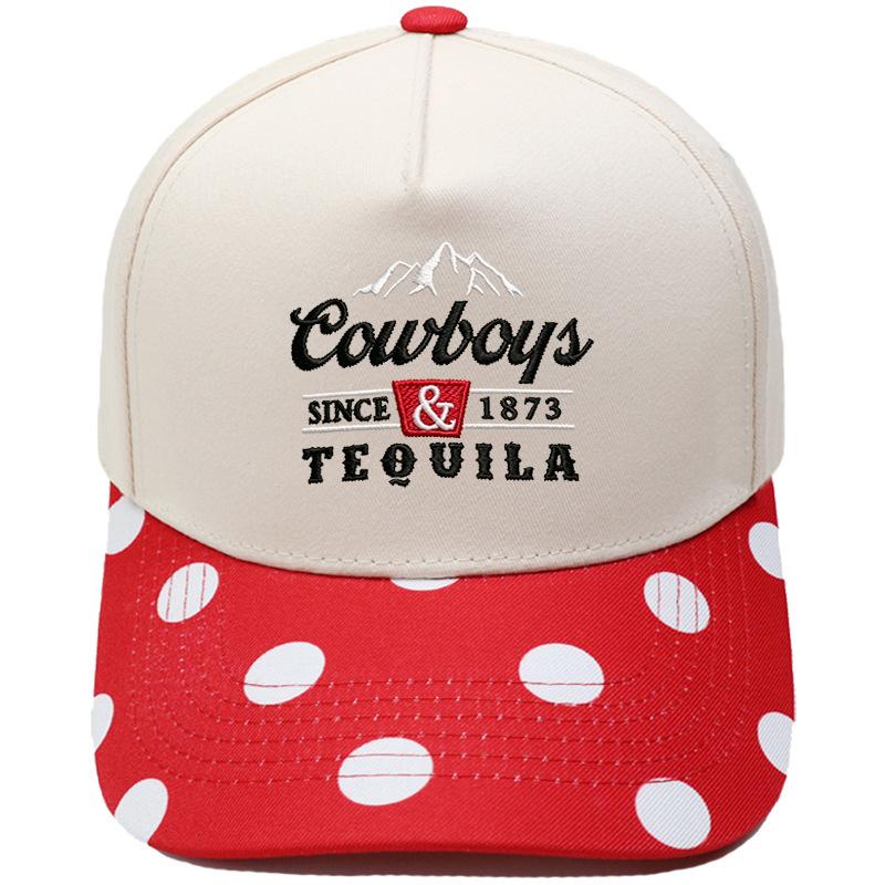 Cowboys & Tequila Truck Driver Hat Peak Embroidery Vintage Color Matching Baseball Cap Male Female Casual