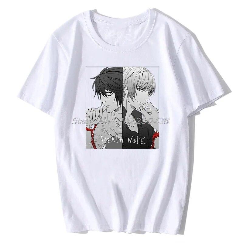 Летняя женская футболка унисекс Death Note, модная хлопковая футболка с короткими рукавами, футболки в стиле хип-хоп, топы с аниме, уличная одежда большого размера