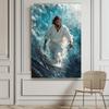 Canvas Print Jesus Walks on Water Themed Canvas Wall Art Print - Room Decor, Suitable for Halloween Decorations, Christmas Decorations for Home Decor