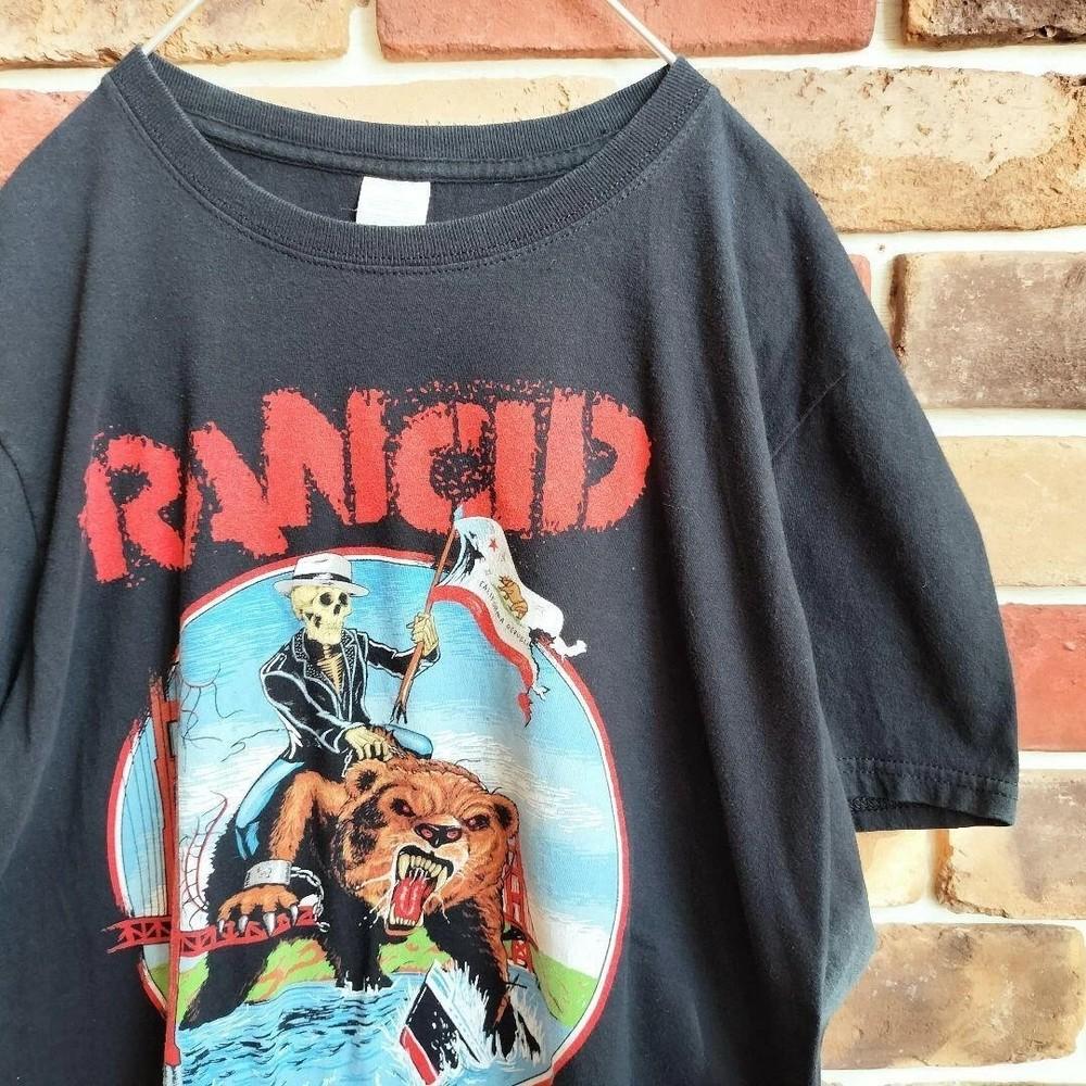 Reprint Rancid Band Graphic Basic Black Unisex T shirt Men Women S5XL Unisex T-Shirt