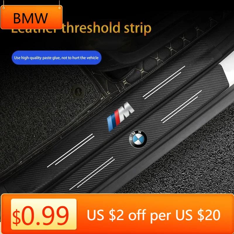 BAGG9 Car Sticker Carbon Fiber Car Door Sill Protector Stickers For BMW M E46 E90 E60 F30 E39 F10 F20 E87 E36 F20 F30 1 2 3 5 7 Series