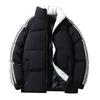 Cotton Jacket Men and Women with The Same Winter Tide Striped Stand-up Collar Cotton Jacket Jacket Thickened Warm Bread Clothing Cotton Clothing Men
