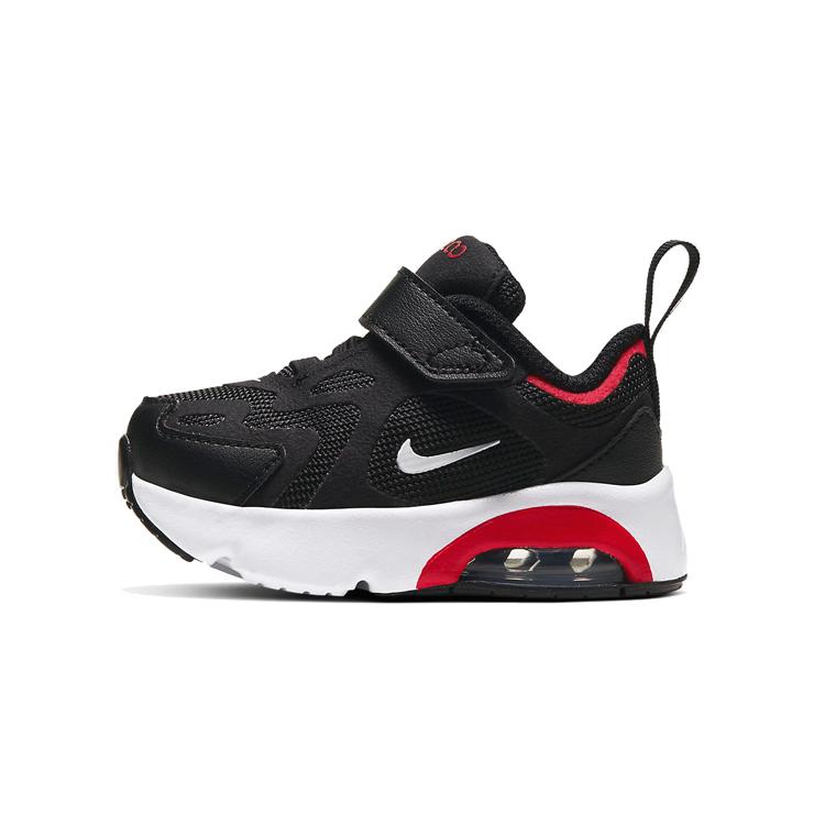 Nike Air Max 200 Cushioning Low top Running Shoes Black White Red Infant And Toddler AT5629-007