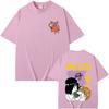 Anime Chainsaw Print T-Shirt, Himeno & Denji, Fun Cartoon Short Sleeve Tee, Unisex, Fashion Loose Street Style Men And Women Comfortable T-shirt