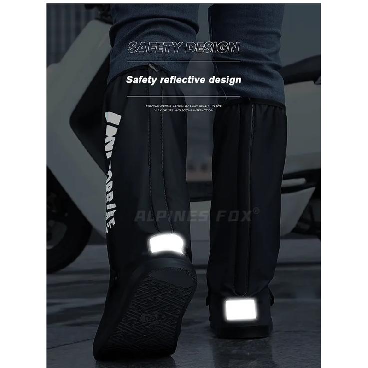 Motorcycle High Tube Rain Boots Waterproof Reflective Non-Slip Footwear Motorbike Cycling Bike Reusable Protection Accessories