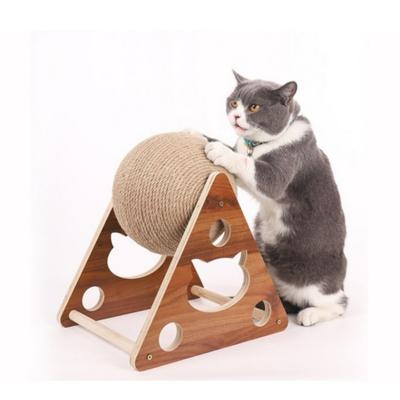 Твердый деревянный шарик для кошек, сизаль, игрушка для кошек, царапка, натуральная прочная сизалевая доска, когтеточка для кошек, сизалевая веревка для скалолазания