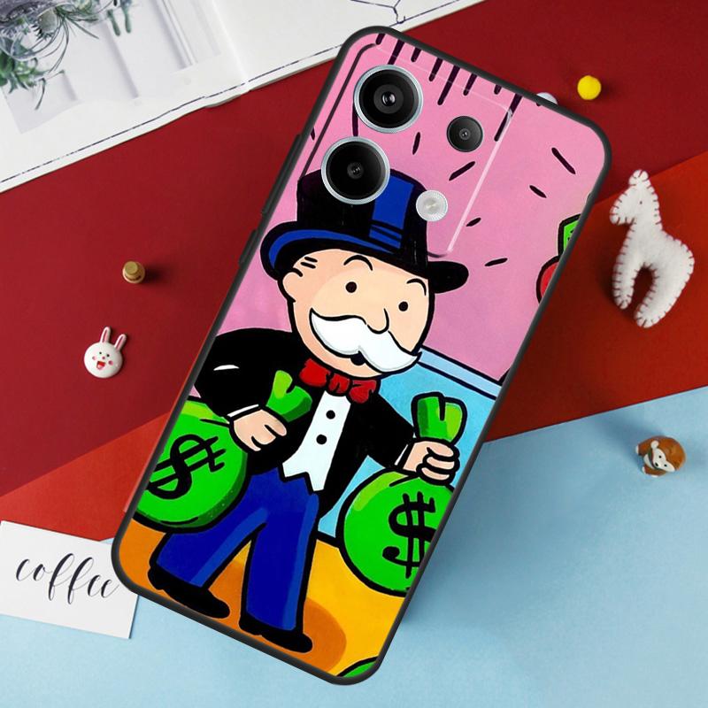 Dollar M-Monopolys Case For Xiaomi Redmi 12 13C 12C 10C 9C Redmi Note 13 9 10 11 12 Pro 9S 10S 11S 12S Cover
