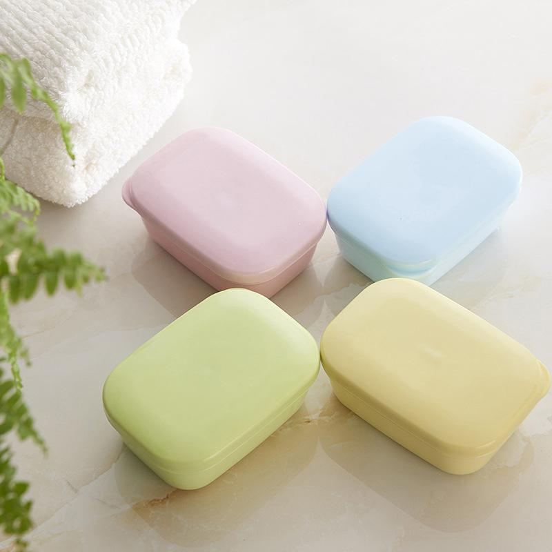 1PCS Covered Soap Box With Waterproof Seal Portable Soap Box Detachable Drain Tray And Soap Pan
