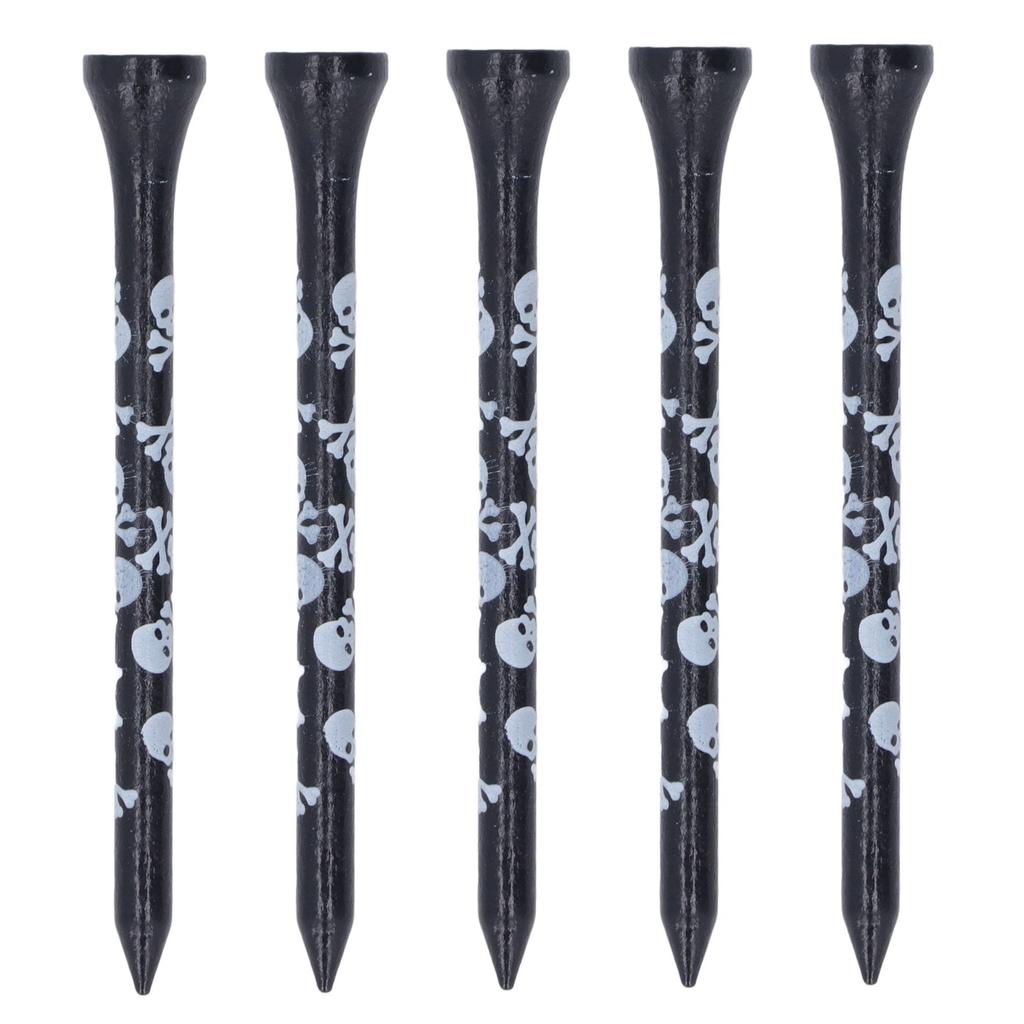 30 шт. Бамбуковые деревянные гольф-ти 8 см с принтом черепа, деревянные гольф-ти, аксессуары для гольфа, черные
