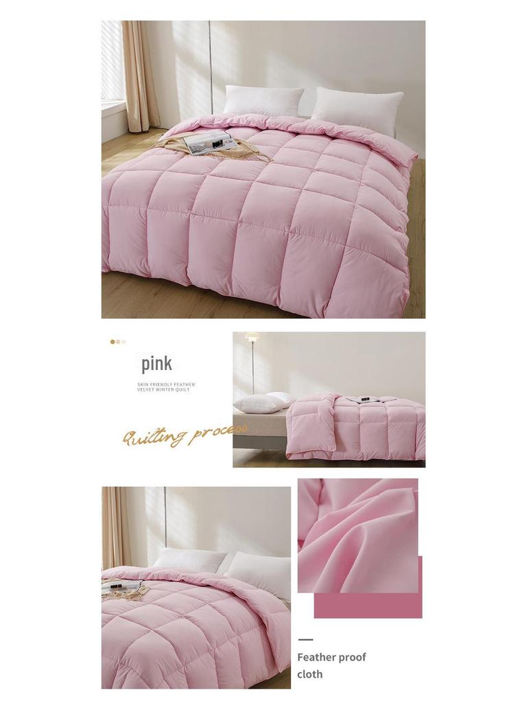 Зимнее одеяло из чистого хлопка и перьевого шелка - двуспальные и односпальные размеры для использования в гостиницах или общежитиях