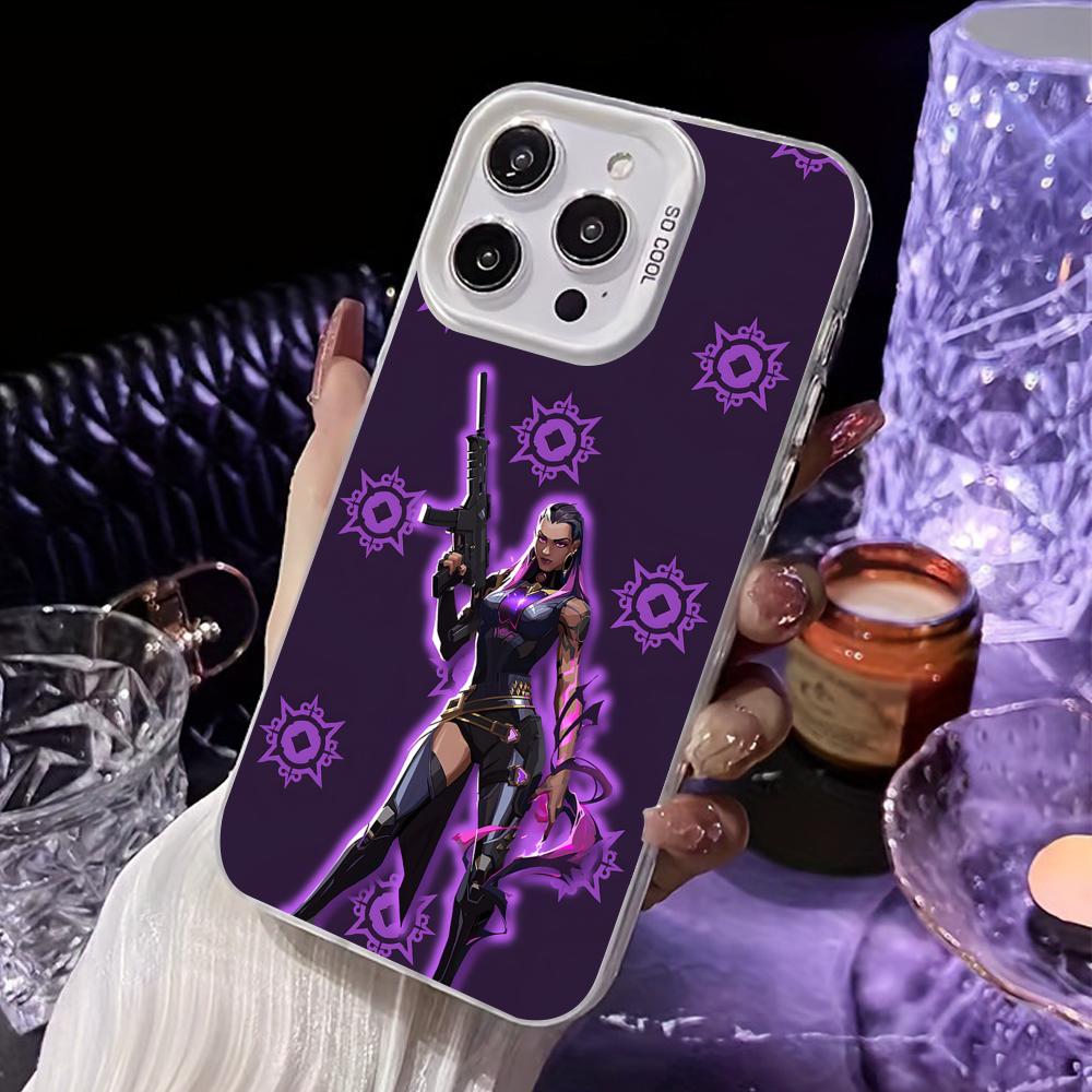 Чехол для телефона Valo Reyna для iPhone 17 16 15 14 13 12 11 X XR XS Air Pro Max Plus Белый Цветной Серебристый Чехол