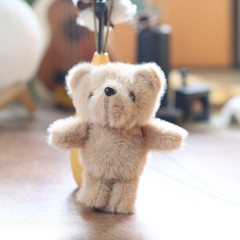 Bear Plush Teddy Keychain Pp Cotton Filled Bag Decor Kids Gift Stuffed Animal