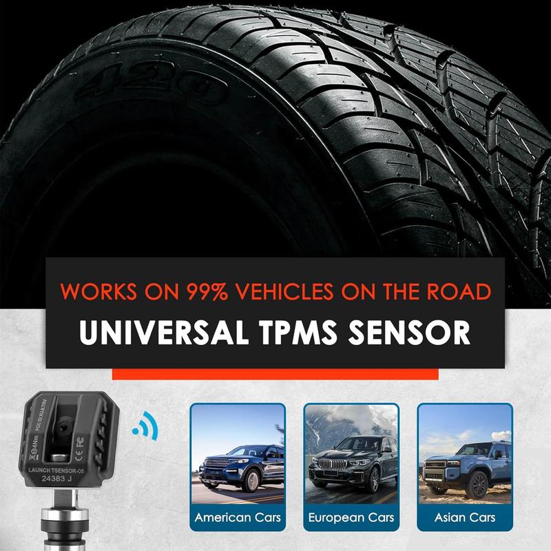 LAUNCH X431 TSENSOR-05 Универсальный датчик TPMS 315 МГц/433 МГц Двойная частота Регулируемый угол Резиновый клапан Монитор давления в шинах