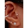 Хирургическая сталь, серебряный цвет, звезда, одиночный камень, спираль хряща козелка, пирсинг раковины