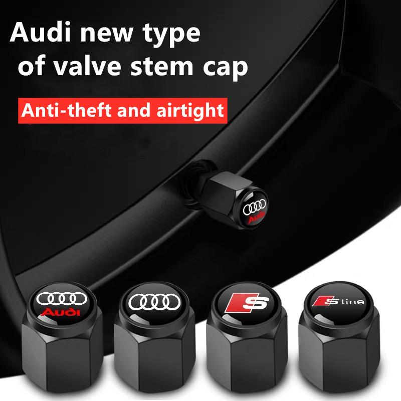 2026 4Pcs Car Styling 3D Aluminum Metal Car Wheel Tire Air Valve Caps Cover For 4YGYE A3 A4 b6 b8 b7 A6 A8 S Line S3 S4 S6 Q3 Q5 Q7 Q8