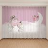 3D Digital Print Lovely Cartoon Ballet Dancing Girl Child Bedroom Sunshade Thin Drapes Pink Unicorn Princess Curtains Home Decor