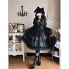 Spring Summer Women Party Dress Lolita Costume Pattern Skirt Court Style Female Black Long-Sleeved Exquisite Daily Elegant Dress
