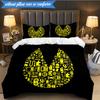 3PCS Pac Game Bedding Set Duvet Cover Closure Includes 1 Duvet Cover & 2 Pillowcases for All Seasons Bedroom Decor Christmas Fan gifts