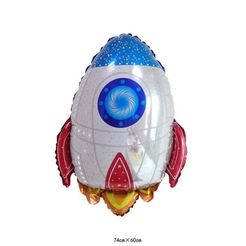 1Pc Astronaut Party Balloons Large Silver Outer Space Rocket  Spacecraft Galaxy Theme Foil Balloons for Birthday Party Kids Deco
