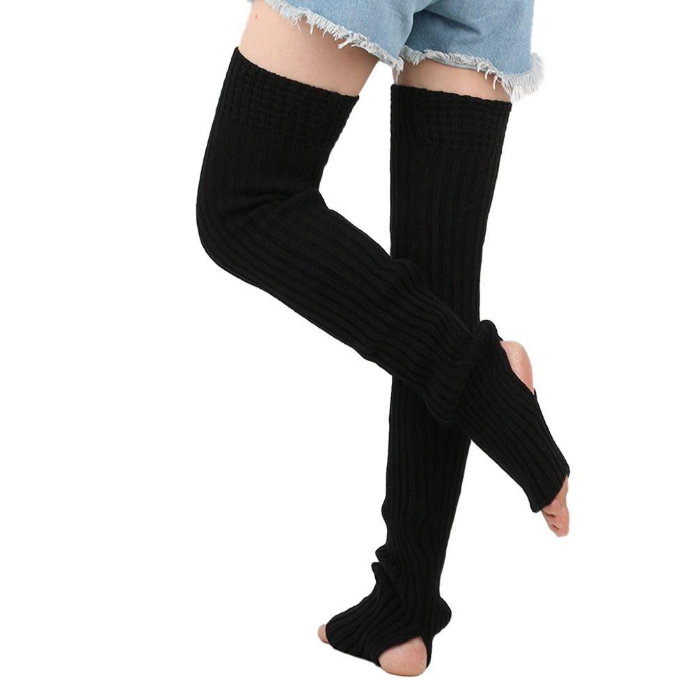 Solid Color Leg Warmers Knitted Warm Foot Cover Female Legwear Boot Socks Yoga Practice