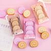 3Pcs Student Erasers Realistic Dessert Shape No Damage Paper Erasers with Independent Box Design Kids School