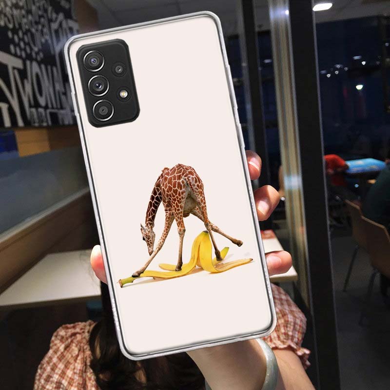 Чехол для телефона с жирафами и длинными шеями для Samsung A54 A57 A37 A17 A14 A15 A12 A24 A34 A55 A35 A25 A52S A07 A05S A04S A22 A32 A72 G