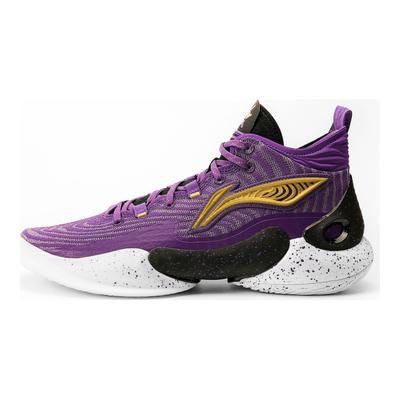 Баскетбольные кроссовки Li Ning Yu Shuai 18 CBA Beikong Team PE, удобные, повседневные, амортизирующие, прочные, среднего размера, мужские, фиолетовые, ABAU009-12