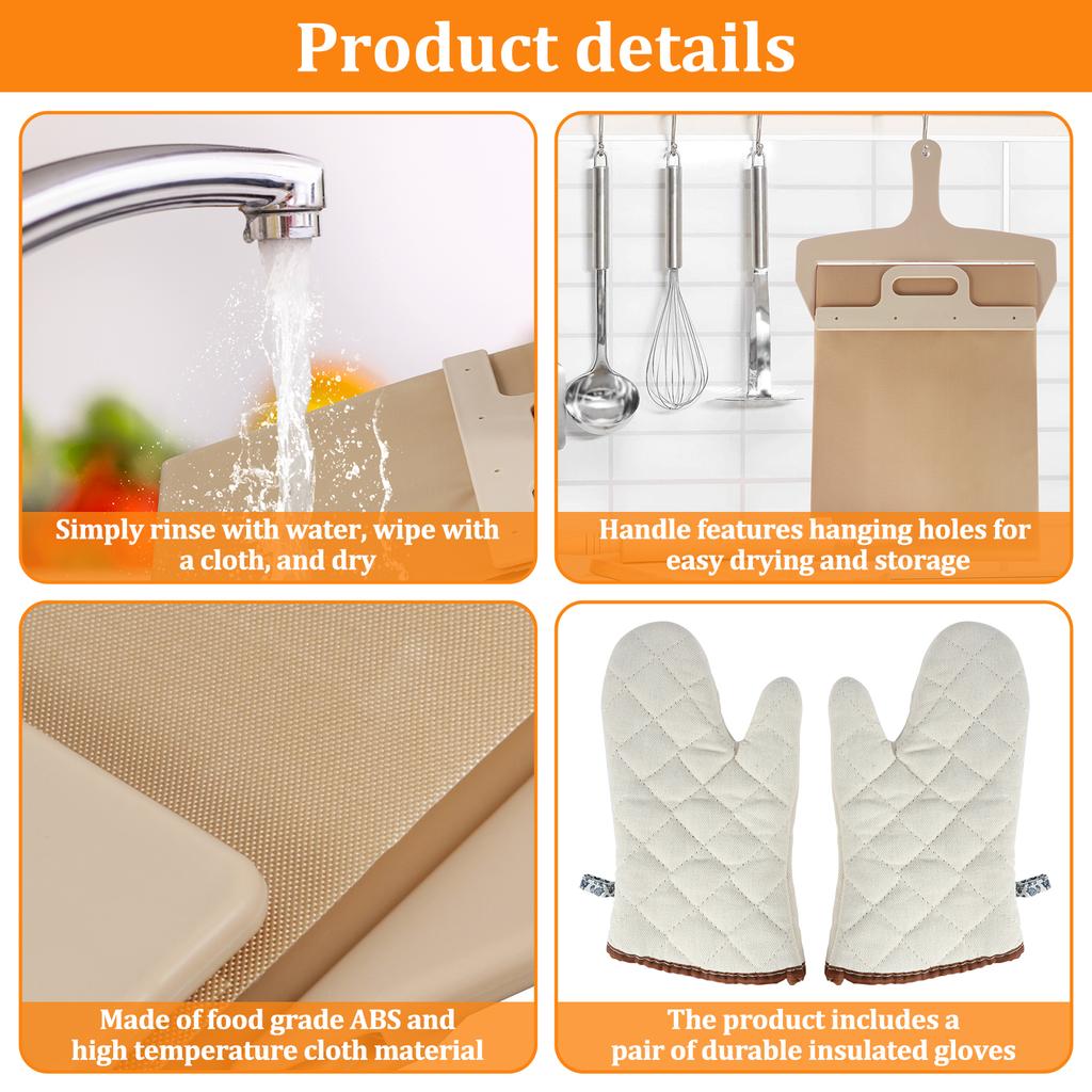 Sliding Pizza Peel Wooden Sliding Pizza Shovel Portable Pizza Slider Paddle Easy to Use Pizza Peel Shovel Pizza Spatula Peel