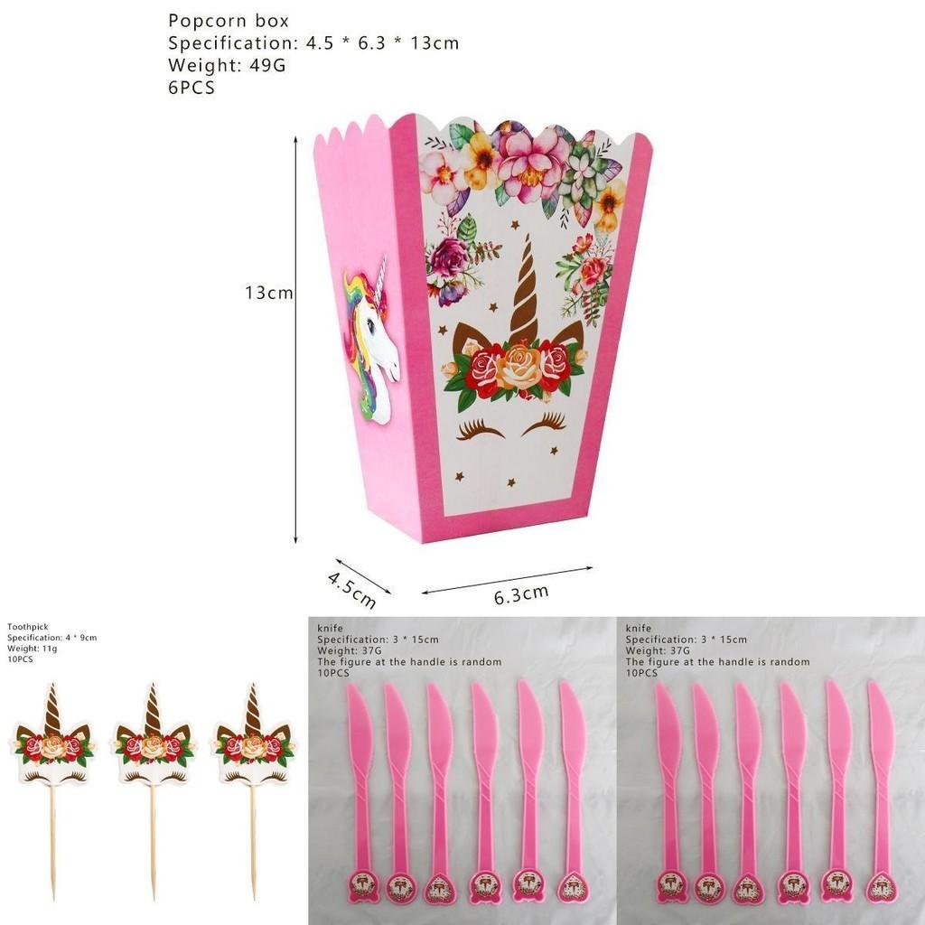 Венок Единорог Детские Принадлежности для Дня Рождения Красочная Посуда Тарелки Чашки и Вилки