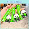Side Panda Holding Bamboo Shoot Key Chain Cute Cartoon Girl Pendant Backpack