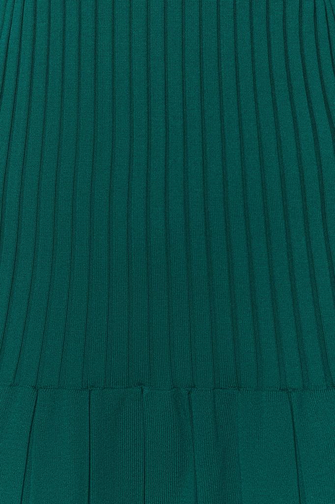 Women's Fashion New Dress Emerald Green Mini Knitwear Crew Neck Dress