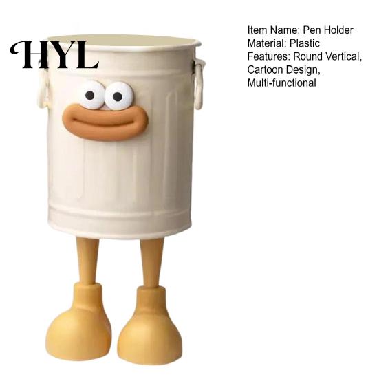 Space-saving Pen Container Cartoon Holder Round Vertical Pencil for Office Home Stationery For Desk Study Desktop Accessories Storage Organizer