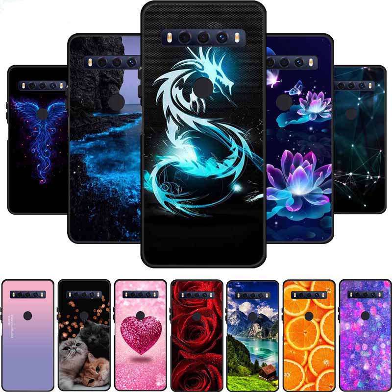 Для чехла TCL 10 SE 10SE Coque Черный ТПУ Силикон Мягкая задняя крышка Чехлы Для телефона TCL 10 SE 6.52" Funda Сумка Защитный чехол