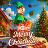 8 FT Christmas Inflatable Toys Decorations Outdoor Sitting Elf Holding Gift Bag Blow Up Christmas Decor Builtin LED Light Toy