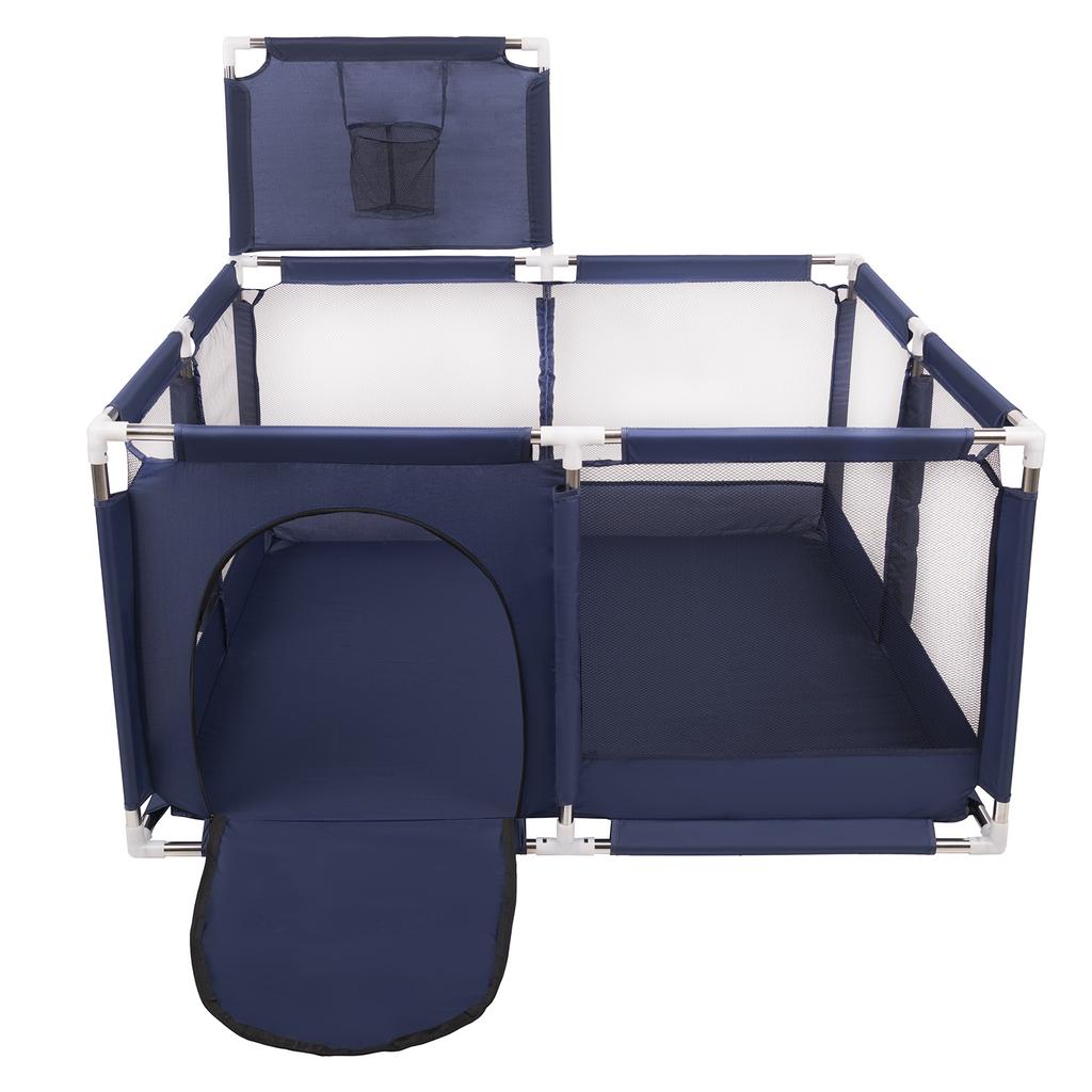 Selonis Square Play Pen Filed No Balls Basketball, Blue