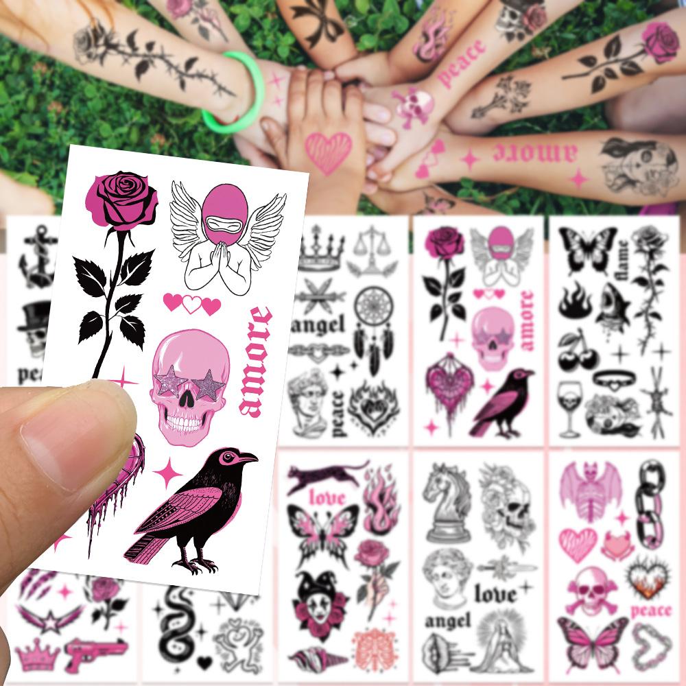10 листов мультяшных американских наклеек с черепом для рук, лица, тела, временные водонепроницаемые наклейки для татуировок, детские подарки на вечеринку и фестиваль