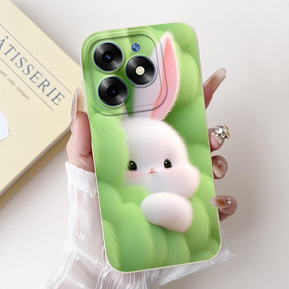 Чехол для Tecno Spark Go 2024 Tecno Spark 20c 20 Pop 8 Funda Эстетичный Мультяшный Панда Кролик Защита Камеры Матовый Мягкий Чехол