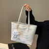 Холщовая сумка женская новая популярная сумка-тоут большой вместимости осень-зима универсальная тканевая сумка на плечо для поездок на работу