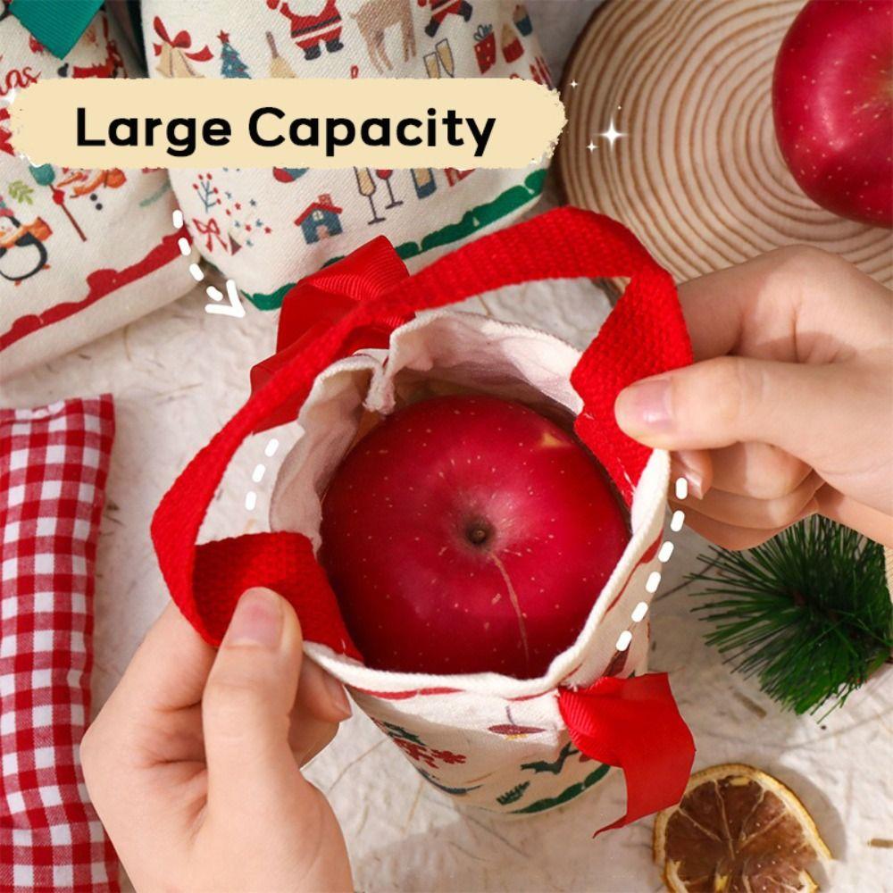 Canvas Candy Packaging Bag Large Capacity Drawstring Pocket High Quality Candy Handbag Christmas