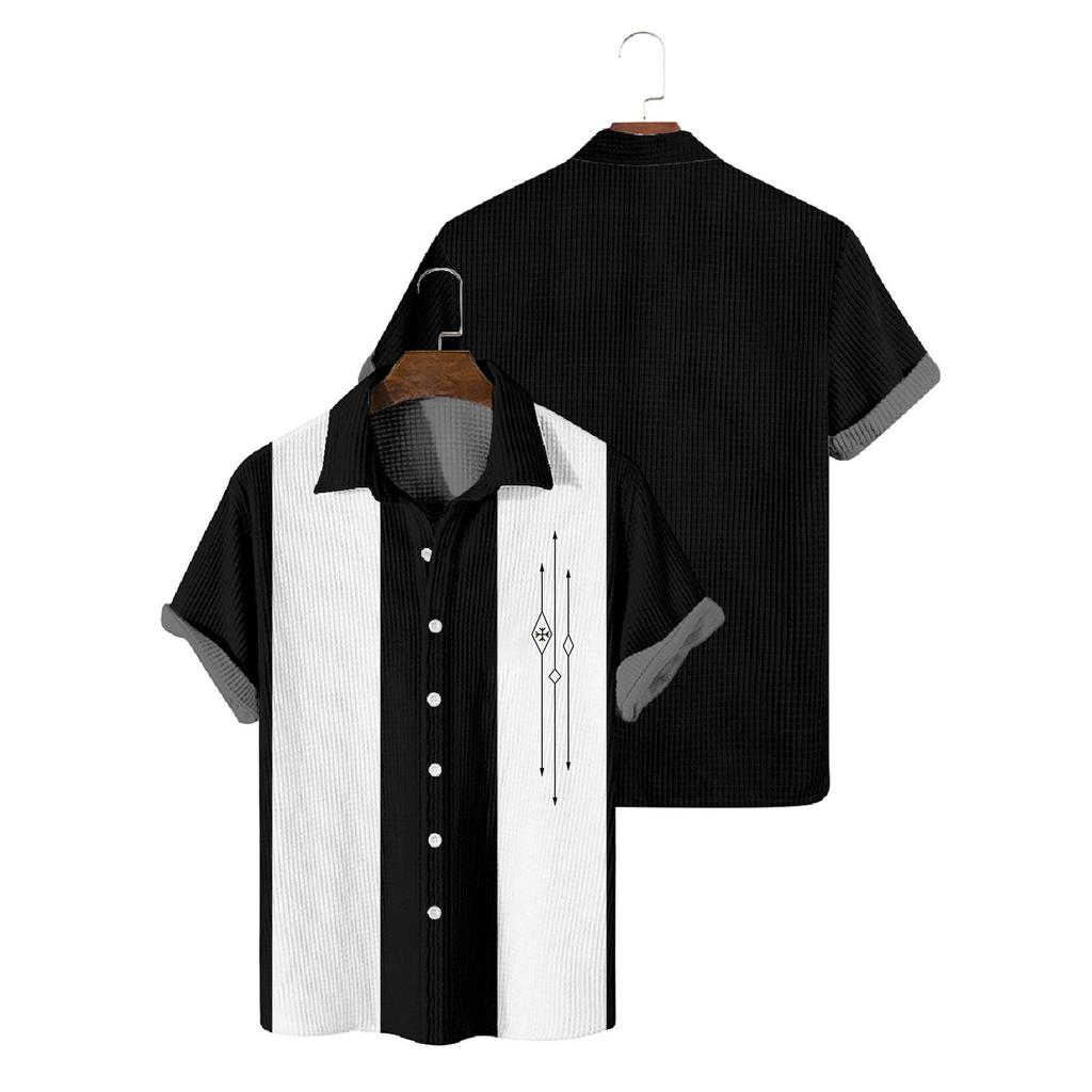 Men's Hawaiian Printed Button Short Sleeve Shirts Men's Casual Fashion Short Sleeve Shirts