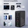 QC3.0 PPS PD 65W 6-портовая зарядка Gan 120W Зарядная станция 3C+3A для iPhone Samsung Xiaomi Смартфон Ноутбук Настольный ПК Быстрая зарядка