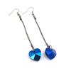 [J3586] - Дизайнерские серьги «Минералия» синего цвета.